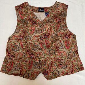 Vintage Liz Sport Petitie Paisley Pattern Vest Size S